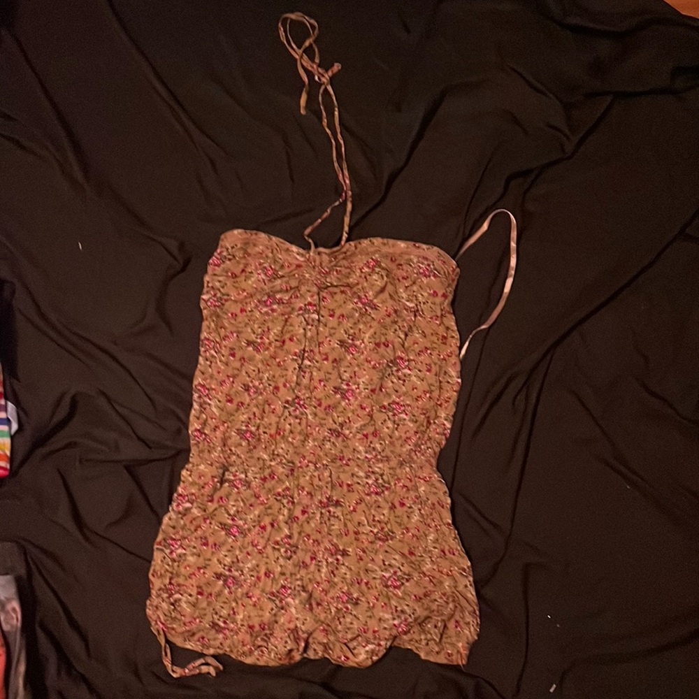 Brown Flower Romper